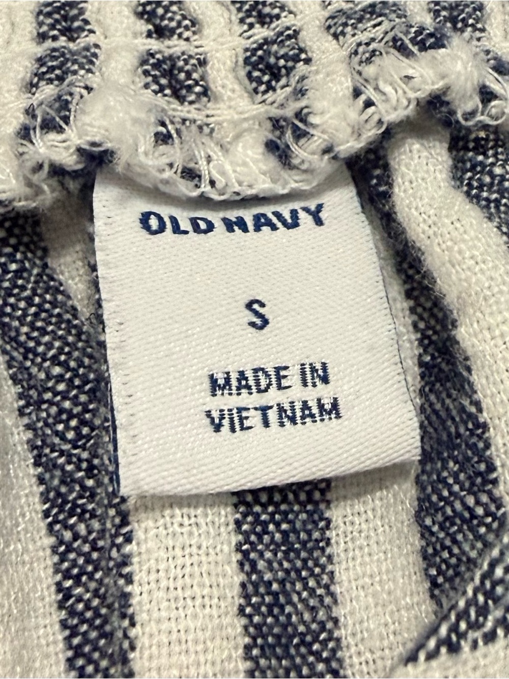 Old Navy Striped Linen Blend Jumpsuit Small Blue White Wide Leg Pockets - Picture 2 of 7